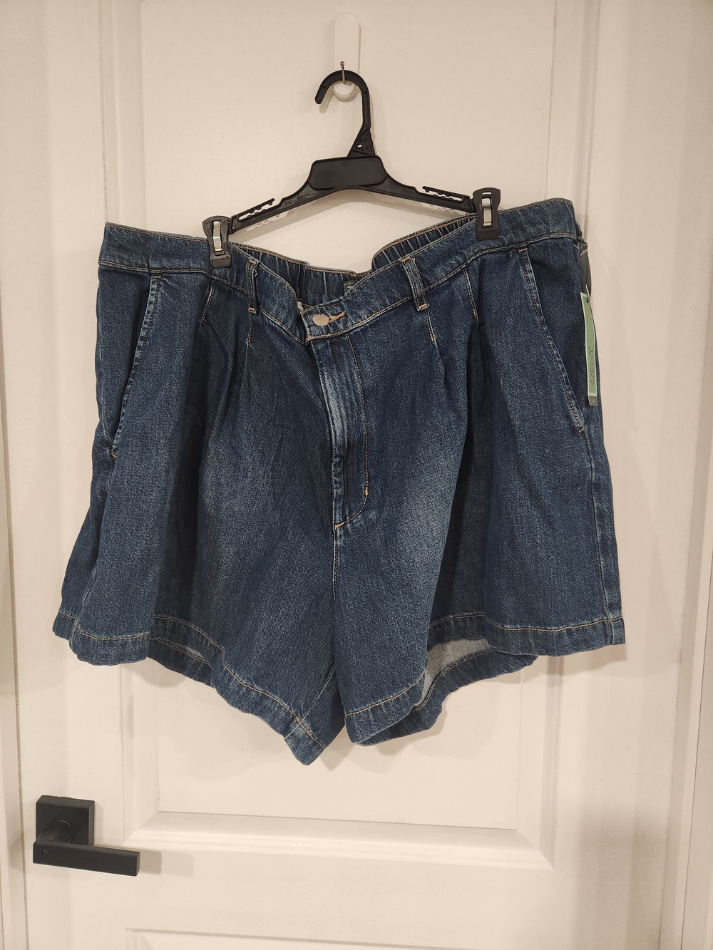 Terra & Sky Relaxed High-Waist Denim Shorts - Blue